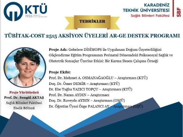 TÜBİTAK-COST 2515 AKSİYON ÜYELERİ AR-GE DESTEK PROGRAMI