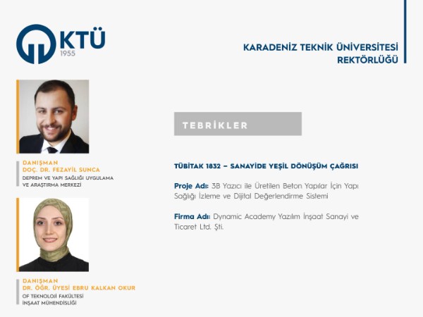 Dr. Öğr. Üyesi Ebru Kalkan Okur'a TÜBİTAK 1832 - Sanayide Yeşil Dönüşüm Çağrısı Proje Desteği