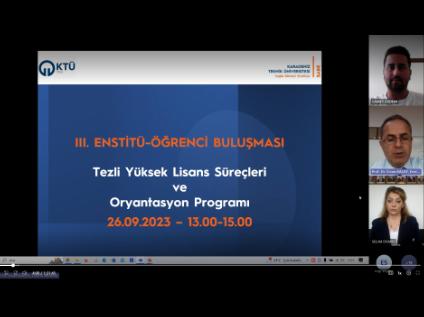 Tezli Yüksek Lisans Öğrencilerimize Yönelik "III. Enstitü-Öğrenci Buluşması" Gerçekleştirildi.