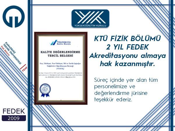 KTÜ Fizik Bölümü'ne FEDEK'ten Kalite Tescili: 2 Yıllık Akreditasyon Başarısı!