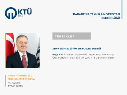Prof. Dr. Asim KADIOĞLU'na TÜBİTAK 2237/A Proje Desteği