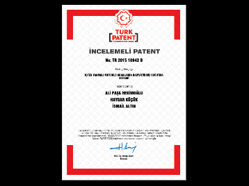 Dr. Öğr. Üyesi İsmail ALTIN'ın incelemeli patent başvurusu tescil edildi