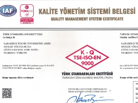 Arsin Meslek Yüksekokulu ISO 9001:2015 Kalite Yönetim Sistemi Belgesi Aldı