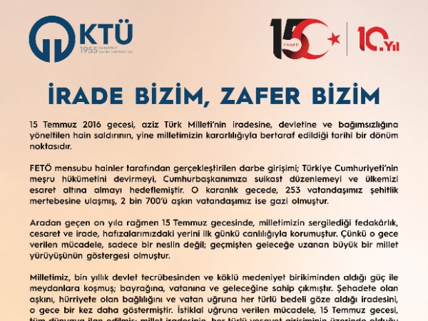 İrade Bizim, Zafer Bizim