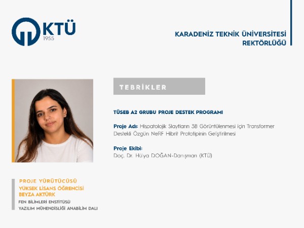 Yüksek Lisans Öğrencisi Beyza AKTÜRK'e TÜSEB A2 Proje Desteği
