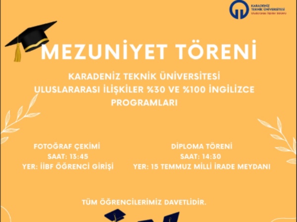 KTÜ Uluslararası İlişkiler Bölümü Mezuniyet   Öncesi Fotoğraf Çekimi Düzenlendi