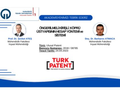 Akademisyenlerimizin Ulusal Patent Başvurusu Tescillenmiştir