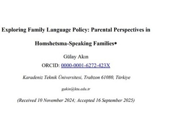 Öğr. Gör. Dr. Gülay AKIN'ın çalışmaları yayınlandı