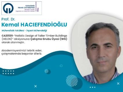 Prof. Dr. Kemal HACIEFENDİOĞLU COST Çalışma Grubu Üyesi (WG) olarak atandı.