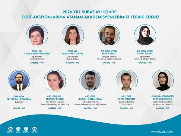 2026 Yılı Şubat Ayı İçinde COST Aksiyonuna Atanan Araştırmacılarımıza Tebrik