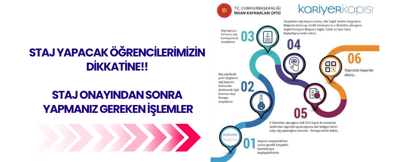 STAJ YAPACAK ÖĞRENCİLERİMİZİN DİKKATİNE!!