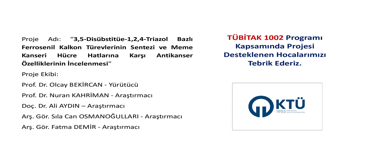 OLCAY HOCA 1002 TÜBİTAK PROJESİ