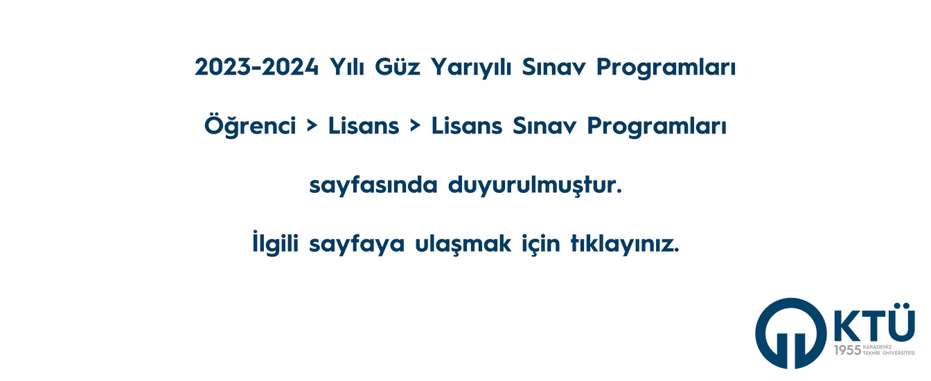 2023-2024 güz sınav programı ilanı