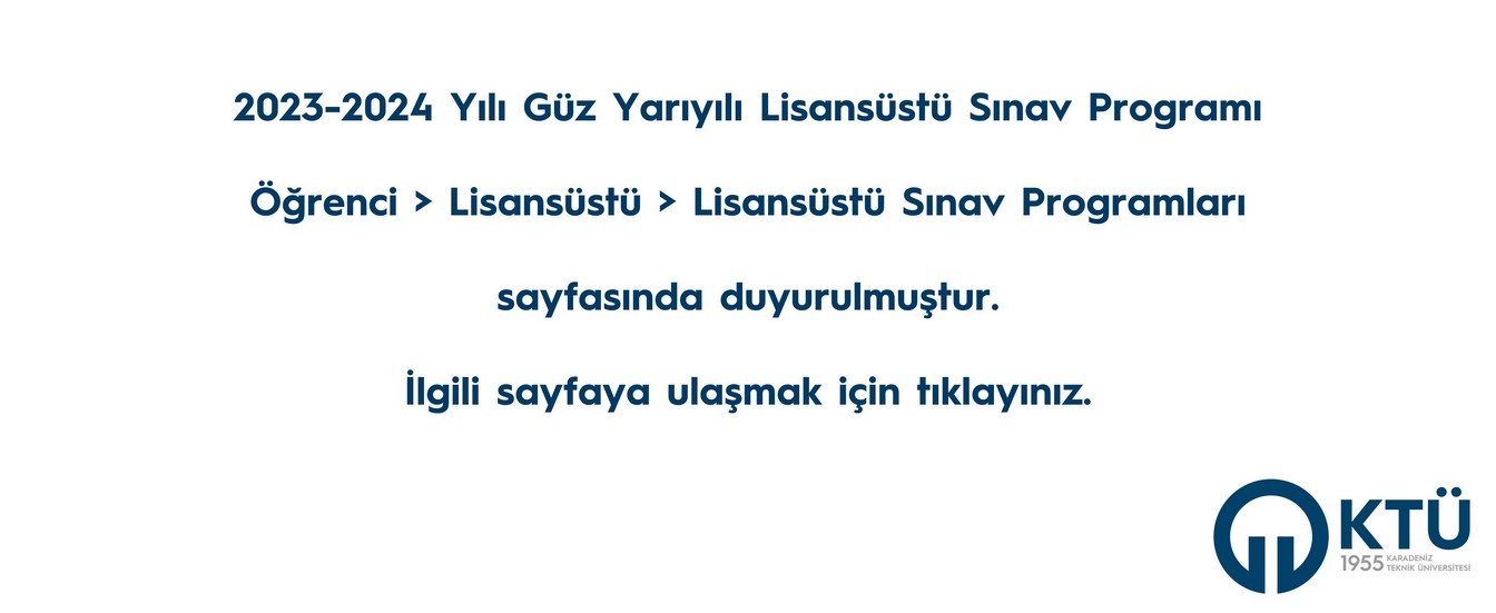 2023-2024 güz lisansüstü sınav programı duyurusu
