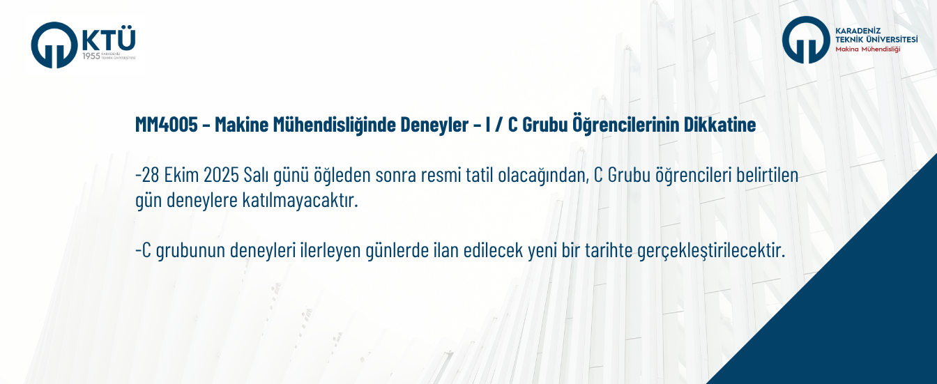 Deneyler 29 Ekim Duyuru