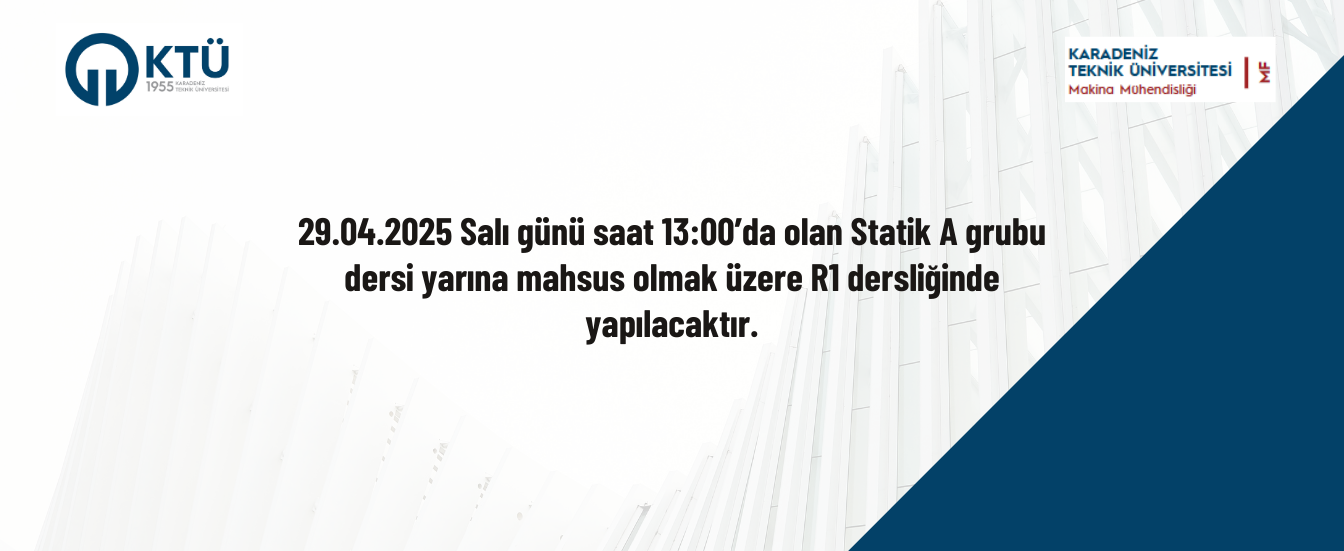 Statik Dersi 29.04.2025