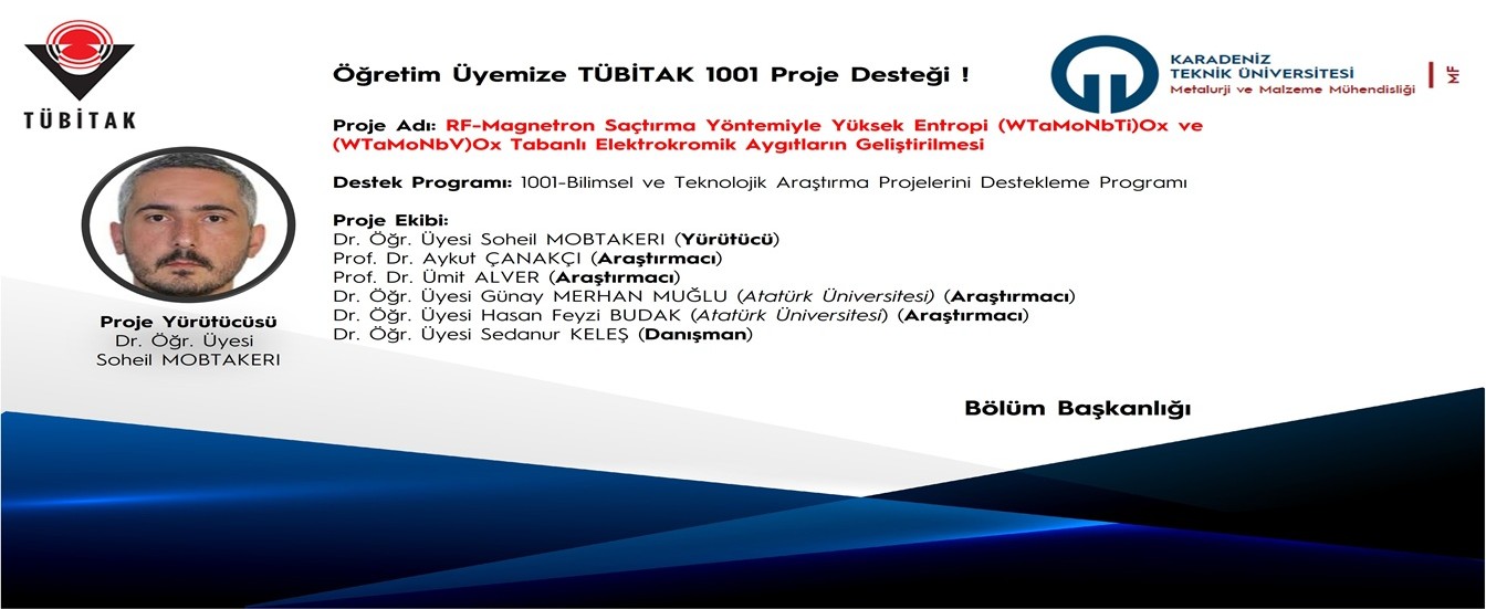 Öğretim Üyemize Tübitak 1001 Proje Desteği!