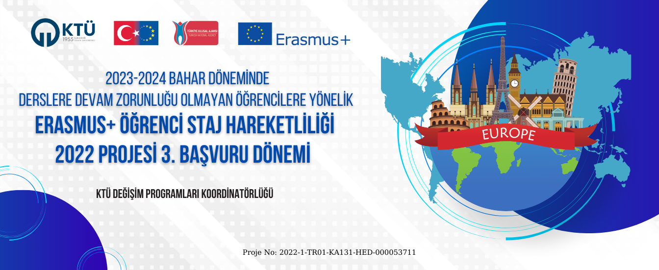 2022 3. başvuru dönemi banner erasmus staj