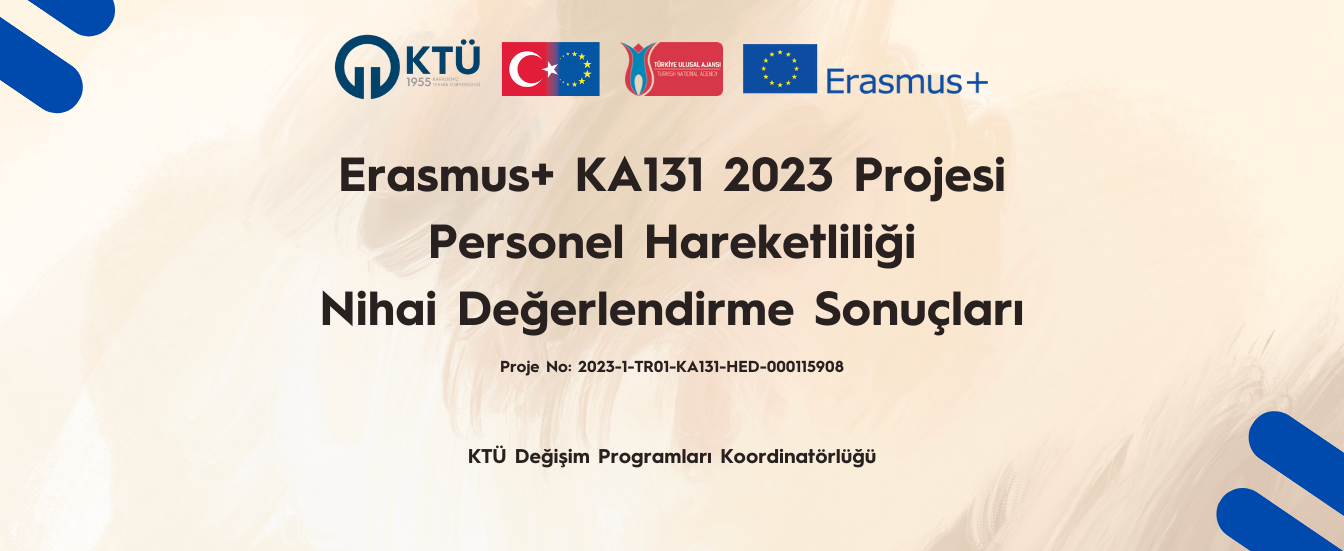 Erasmus+ KA131 2023 Projesi Personel Nihai Değerlendirme