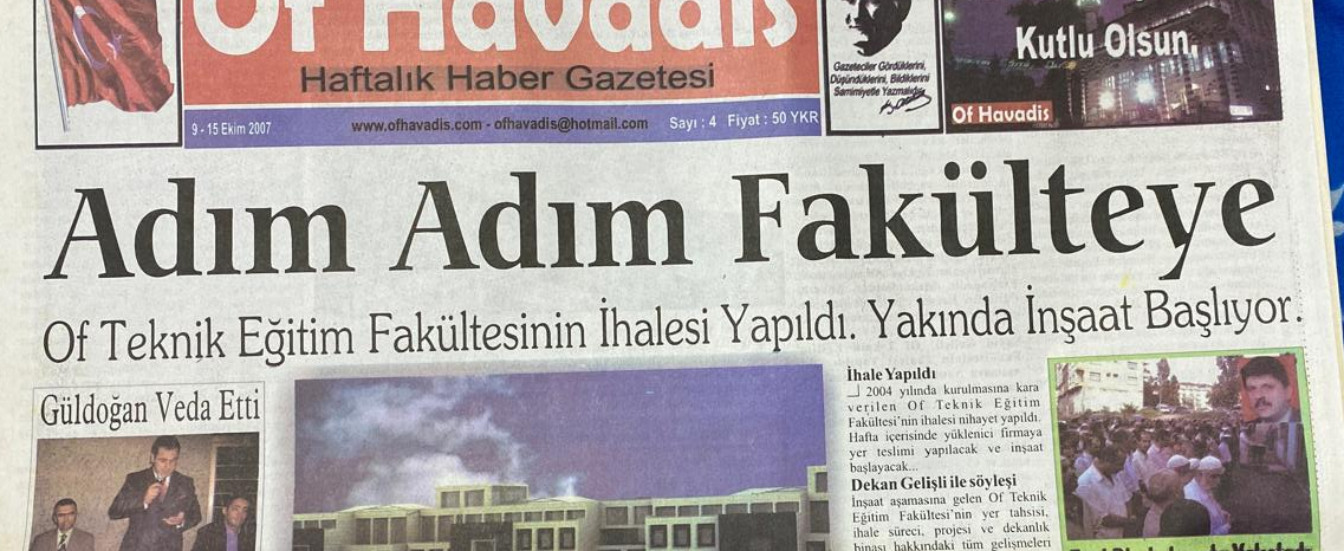 Ekim 2007 Fakültemizin İnşaat İhalesi Yerel Basında