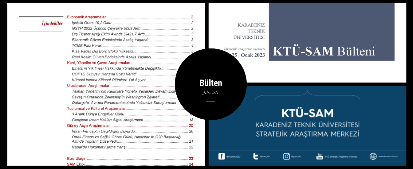 KTÜ SAM Bülten - No. 25 | Ocak 2023 Yayınlandı...