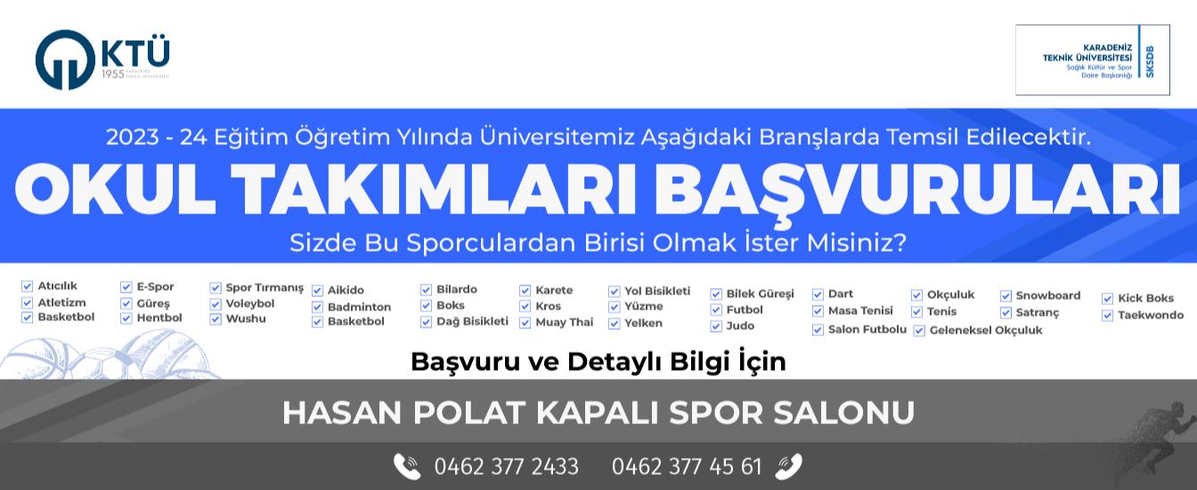 Okul Takımları Başvuruları