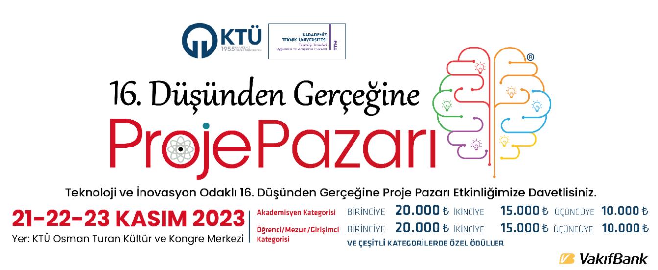 2023 Yılı Düşünden Gerçeğine Proje Pazarı Etkinliği 21-23 Kasım'da Gerçekleştiriliyor!