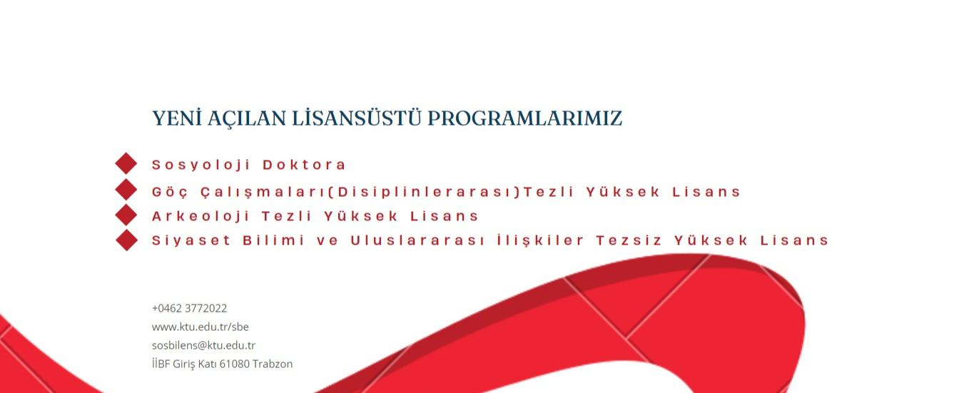 Yeni Açılan Lisansüstü Programlarımız