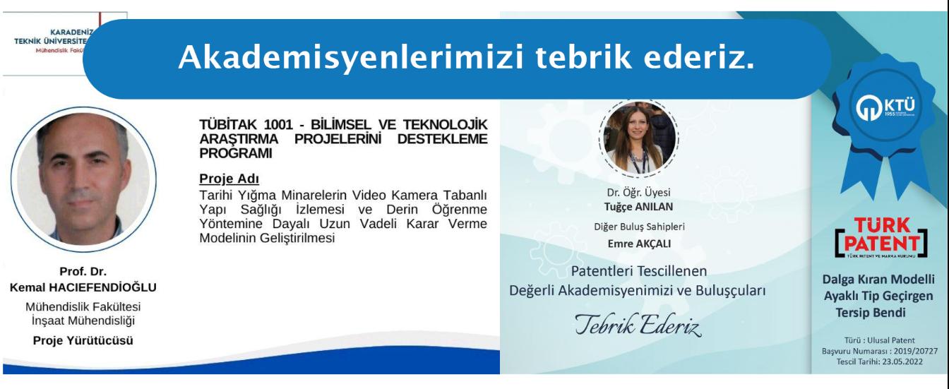 Akademisyenlerimize tebrikler