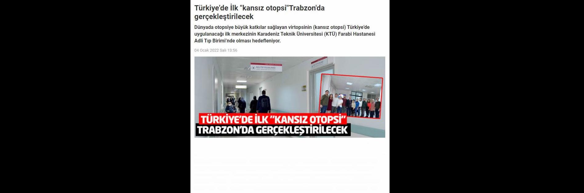 Türkiye’de Ýlk "kansýz otopsi"Trabzon