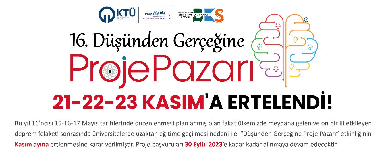 2023 Yılı Düşünden Gerçeğine Proje Pazarı Etkinliği Kasım Ayına Ertelendi