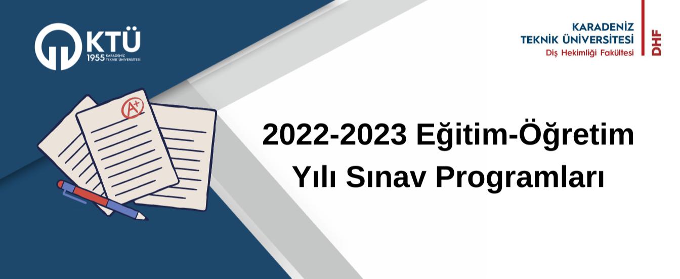 2022-2023 sınav programları
