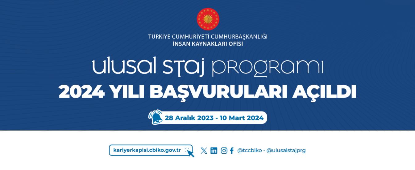 Ulusal Staj Programı 2024 Yılı Başvuruları 