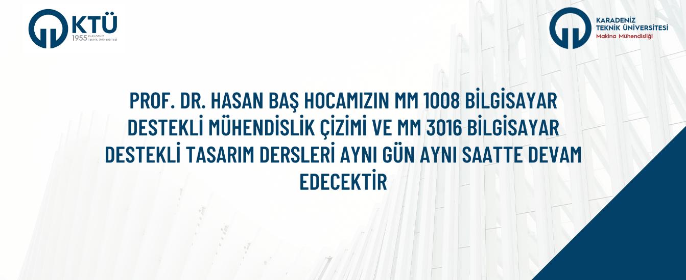 Bilgisayar destekli Mühendislik Çizim Dersi Duyurusu