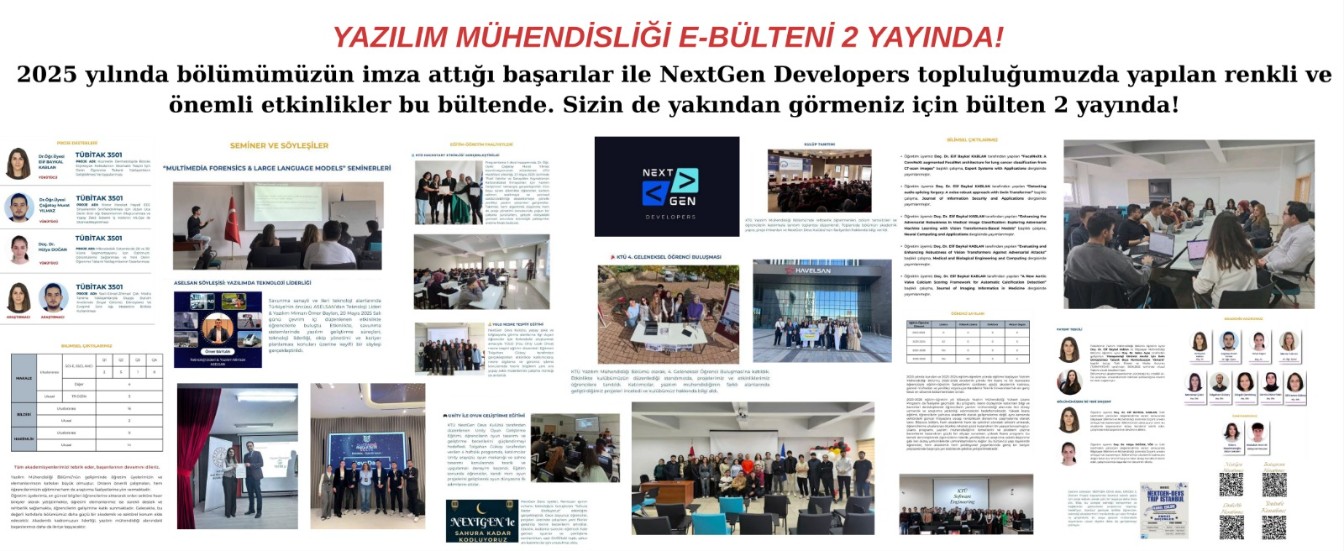 Yazılım Mühendisliği Bölümü 2025 Bülteni Yayında